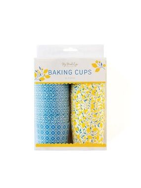 My Mind’s Eye Mediterranean Blue Tile Lemon 5 Oz Baking/Treat Cups (Set of 50)